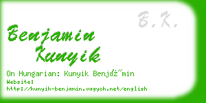 benjamin kunyik business card